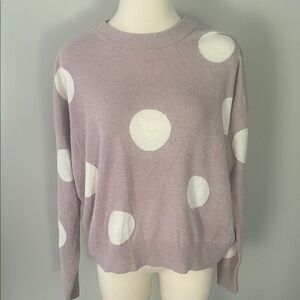 Tahari Lilac Polka Dot Sweater